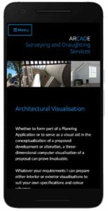 Arcade Surveys website, mobile.