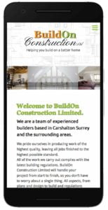 Buildon Construction website mobile