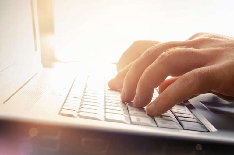 hands typing