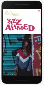 Yazz Ahmed website mobile view